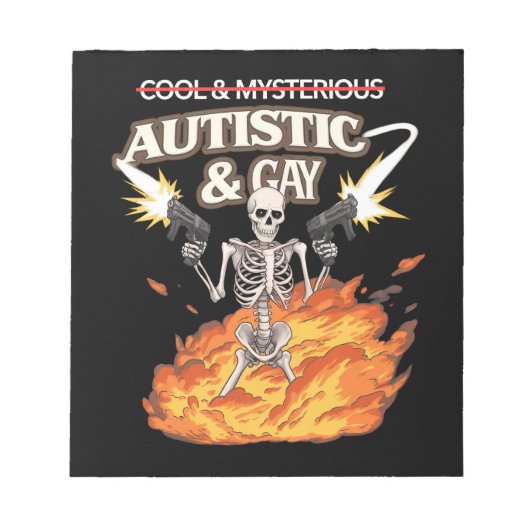 Bloc-note Autistique et Squelette Gay Sensibilisation sur l' (Devant)
