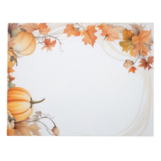 Bloc-note Automne / Automne citrouilles et feuilles (Devant)
