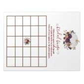 Bloc-note Automne Blanc Citrouille Tomber en Amour Bingo (Devant)