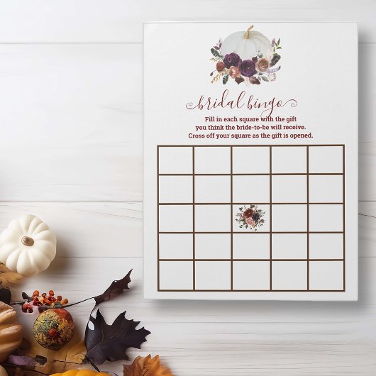 Bloc-note Automne Citrouille Blanche Tomber en Amour Bingo
