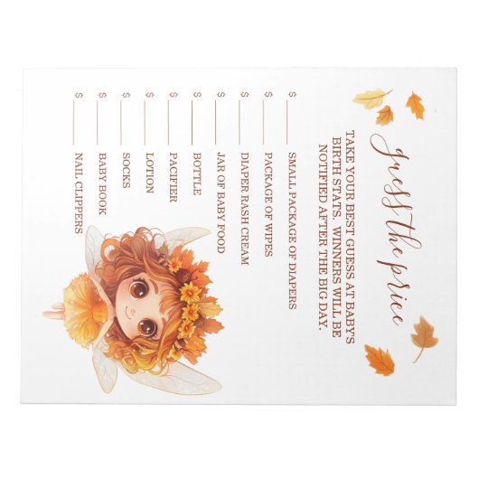 Bloc-note Automne Fairy Woodland Devinez le prix (Devant)