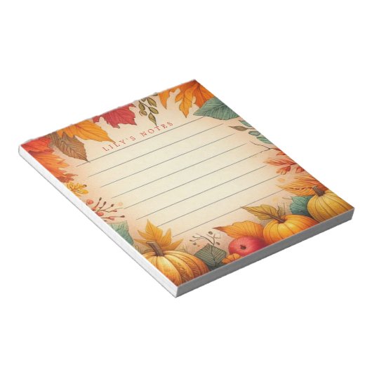 Bloc-note Automne Feuilles Automne Personnalisées (Incliné)