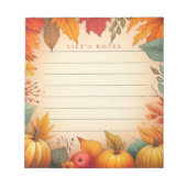 Bloc-note Automne Feuilles Automne Personnalisées (Devant)