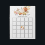 Bloc-note Automne Feuilles Citrouille Fête des mariées Bingo<br><div class="desc">Jeu de bingo de douche nuptiale pavé de déchirure avec une belle couronne de feuilles avec citrouilles. Visitez notre boutique pour voir notre collection de feuilles d'automne et de citrouilles.</div>