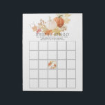 Bloc-note Automne Feuilles Citrouille Fête des mariées Bingo<br><div class="desc">Jeu de bingo de douche nuptiale pavé de déchirure avec une belle couronne de feuilles avec citrouilles. Visitez notre boutique pour voir notre collection de feuilles d'automne et de citrouilles.</div>