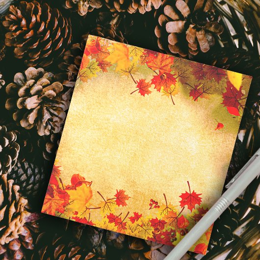 Bloc-note Automne Feuilles sur vieux Arrière - plan papier