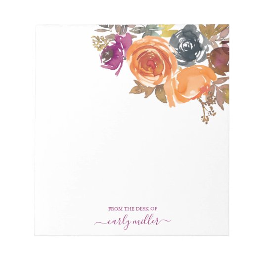 Bloc-note Automne Printemps Feminine Floral Note Du Bureau D (Devant)
