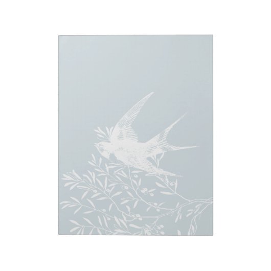 Bloc-note Avaler l'oiseau survolant les branches d'olivier (Tourné)