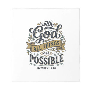Bloc-note Avec Dieu Toutes Choses Sont Possibles Vintage Chr