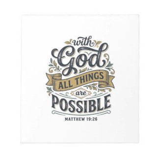 Bloc-note Avec Dieu Toutes Choses Sont Possibles Vintage Chr