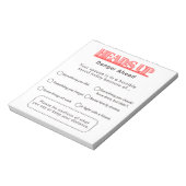 Bloc-note Avertissement au conjoint (Tourné)