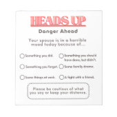 Bloc-note Avertissement au conjoint (Devant)