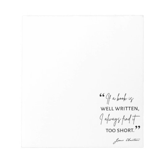 Bloc-note Avid Reader II - Citation de Jane Austen (Devant)
