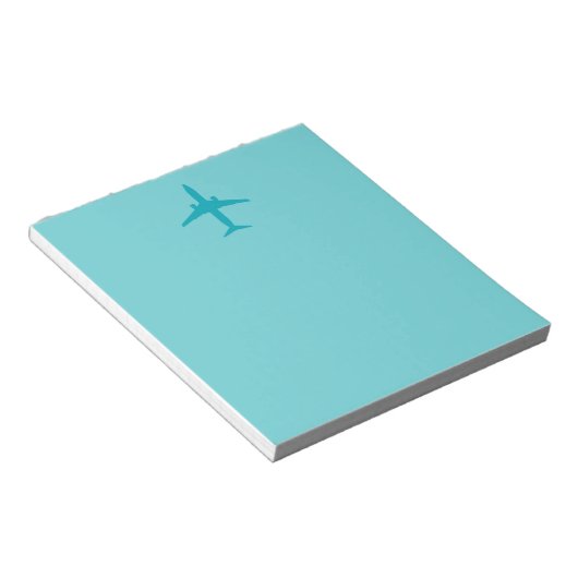 Bloc-note Avion graphique en Aqua Blue (Incliné)