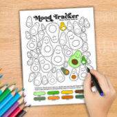 Bloc-note Avocado Cute Mood Tracker Daily Moods Tracking
