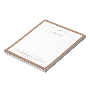 Bloc-note Avocat de monogramme marron et blanc de bureau mod