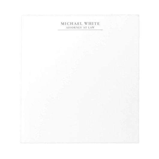Bloc-note Avocat minimaliste professionnel (Devant)