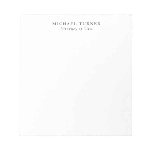 Bloc-note Avocat minimaliste professionnel (Devant)