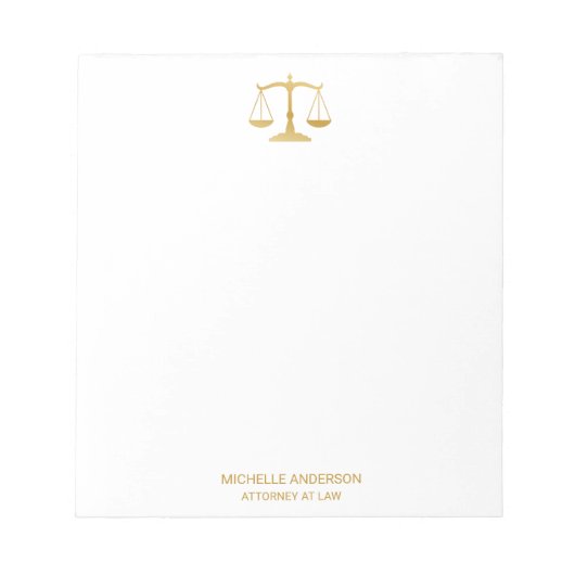 Bloc-note Avocat professionnel tendance Procureur Gold (Devant)