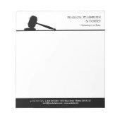 Bloc-note Avocats de Gavel Noir & Blanc (Devant)