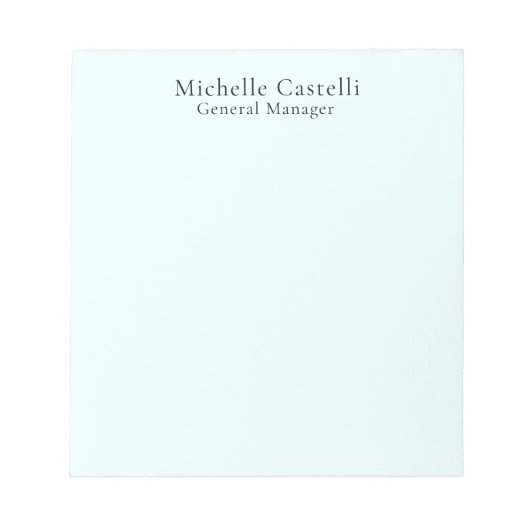 Bloc-note Azure Blue Professional Unique Classical Simple (Devant)