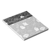 Bloc-note B&W Cute Doodle Halloween Motif (Incliné)