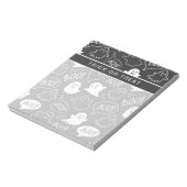 Bloc-note B&W Cute Doodle Halloween Motif (Tourné)