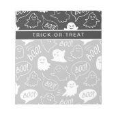 Bloc-note B&W Cute Doodle Halloween Motif (Devant)