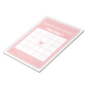 Bloc-note Baby Bingo Pink Papel Picado Baby shower Jeu (Incliné)