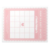 Bloc-note Baby Bingo Pink Papel Picado Baby shower Jeu (Devant)