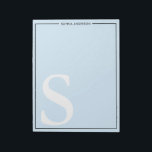 Bloc-note Baby Blue Graphic Monogramme Nom personnalisé<br><div class="desc">Baby Blue Graphic Monogramme Nom personnalisé Bloc-notes. Personnalisez ce design personnalisé avec votre propre nom et monogramme.</div>