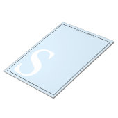 Bloc-note Baby Blue Graphique Monogramme Nom Personnalisé (Incliné)