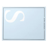 Bloc-note Baby Blue Graphique Monogramme Nom Personnalisé (Devant)
