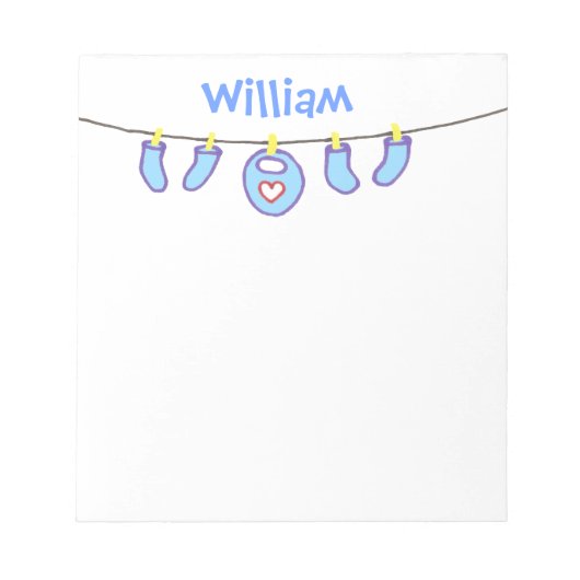 Bloc-note Baby Boy Laundry C'est un garçon ! Nom personnalis (Devant)