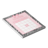 Bloc-note Baby Girl Douche Bingo Ruban rose Zèbre Imprimer (Incliné)
