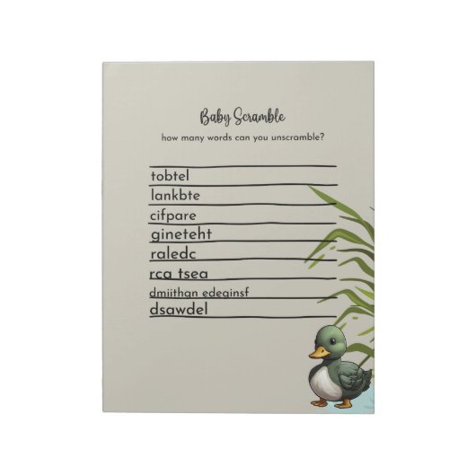 Bloc-note Baby Scrabble Game Notepad de 40 (Tourné)