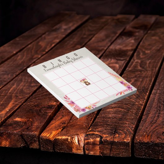 Bloc-note Baby shower Autumn Forest Animal Bingo Jeu