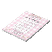 Bloc-note Baby shower Bingo BOHO Baby Pink En vichy (Tourné)