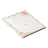 Bloc-note Baby shower Bingo Eucalyptus Foliage Peony Peach (Incliné)