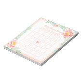 Bloc-note Baby shower Bingo Eucalyptus Foliage Peony Peach (Tourné)