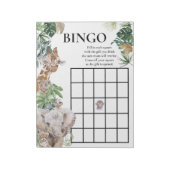 Bloc-note Baby shower Bingo Jungle Safari Animaux (Tourné)