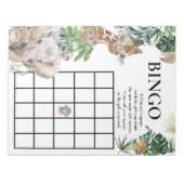 Bloc-note Baby shower Bingo Jungle Safari Animaux (Devant)