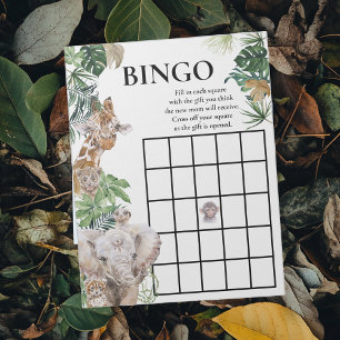 Bloc-note Baby shower Bingo Jungle Safari Animaux