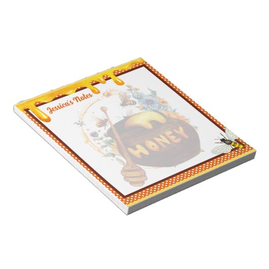 Bloc-note Baby shower d'abeille douce (Incliné)