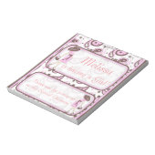 Bloc-note Baby shower de barbecue coupe rose Fête Favoriser (Tourné)