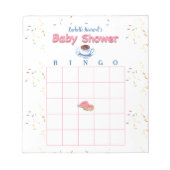 Bloc-note Baby shower de beigne rose Saupoudrer Jeu de Bingo (Devant)