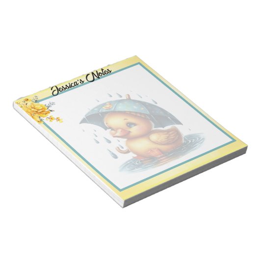 Bloc-note Baby shower de canard en caoutchouc (Incliné)