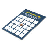 Bloc-note Baby shower de FOOTBALL bleu JEU BINGO (Incliné)
