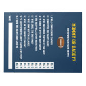 Bloc-note Baby shower de FOOTBALL Jaune Bleu Jaune JEU (Devant)