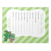 Bloc-note Baby shower de tortue mignonne - Voeux (Devant)